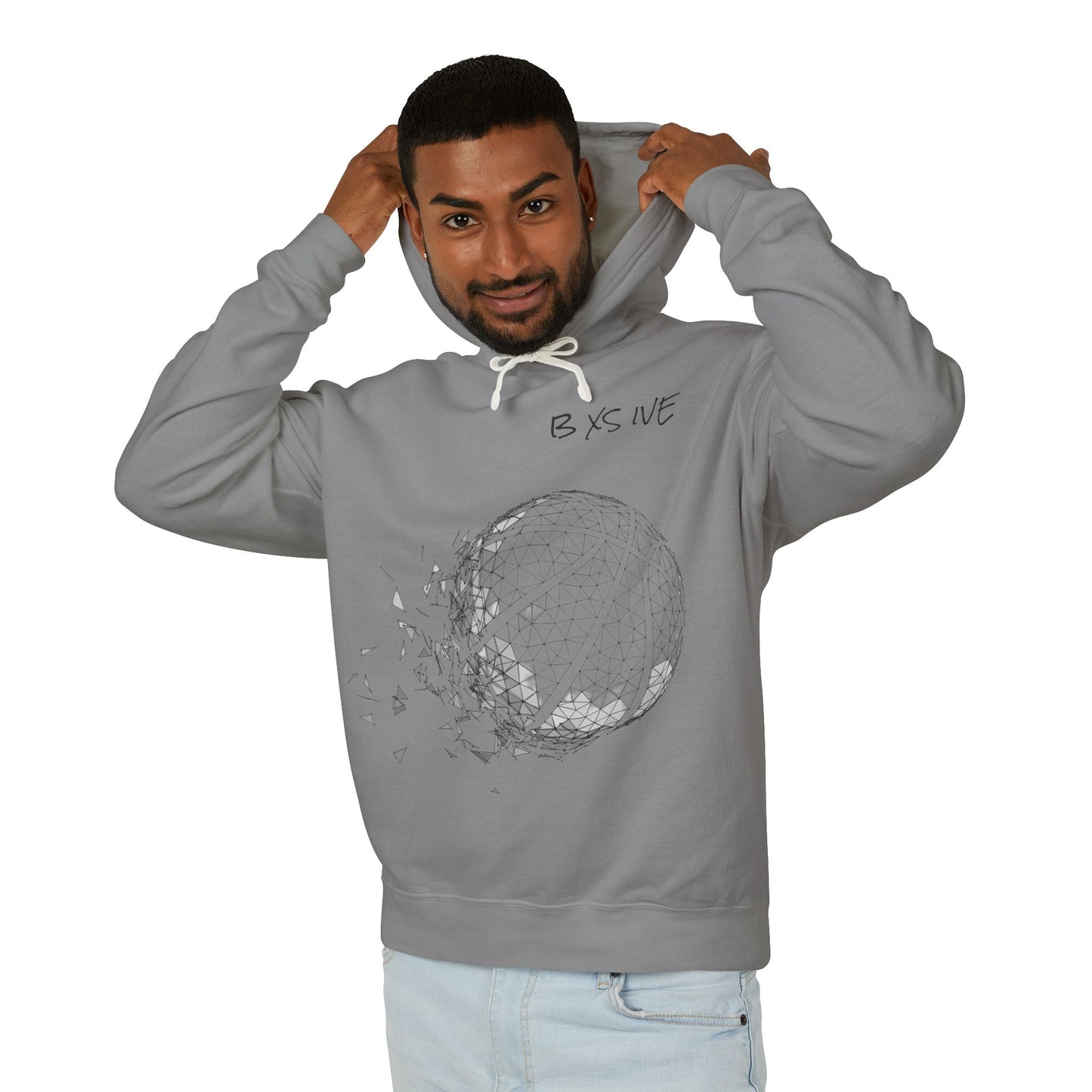 Unisex Light Basketball Hooded Sweatshirt - 'Be Excessive' Graphic Design