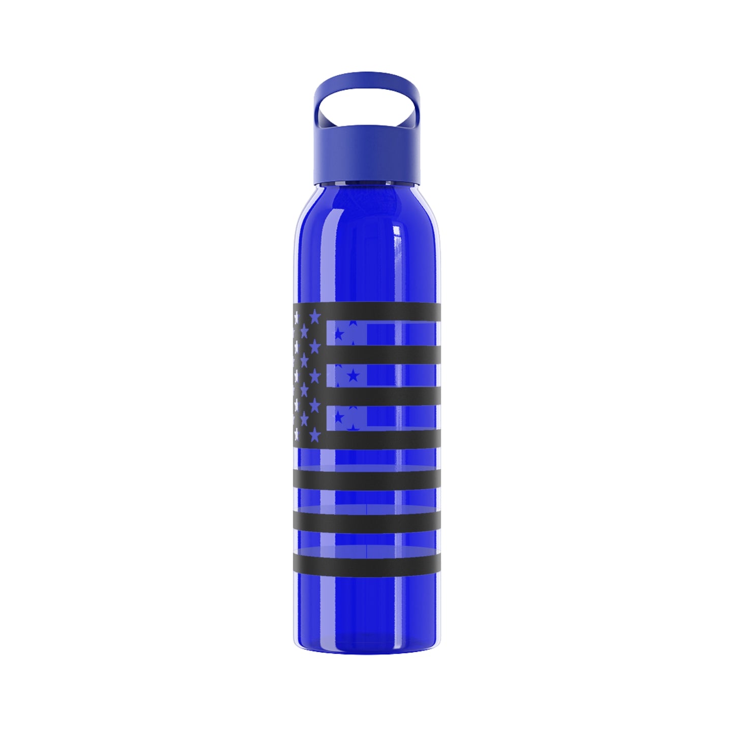 7 Colors: Patriotic Sky Water Bottle - Black and White American Flag Design