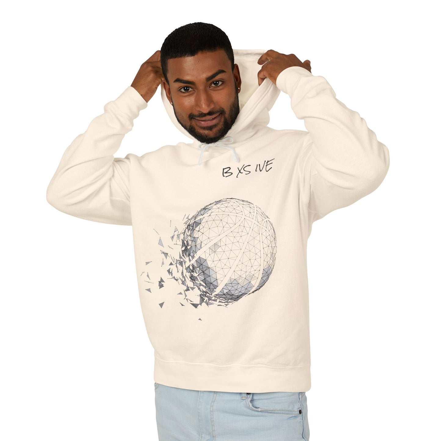 Unisex Light Basketball Hooded Sweatshirt - 'Be Excessive' Graphic Design