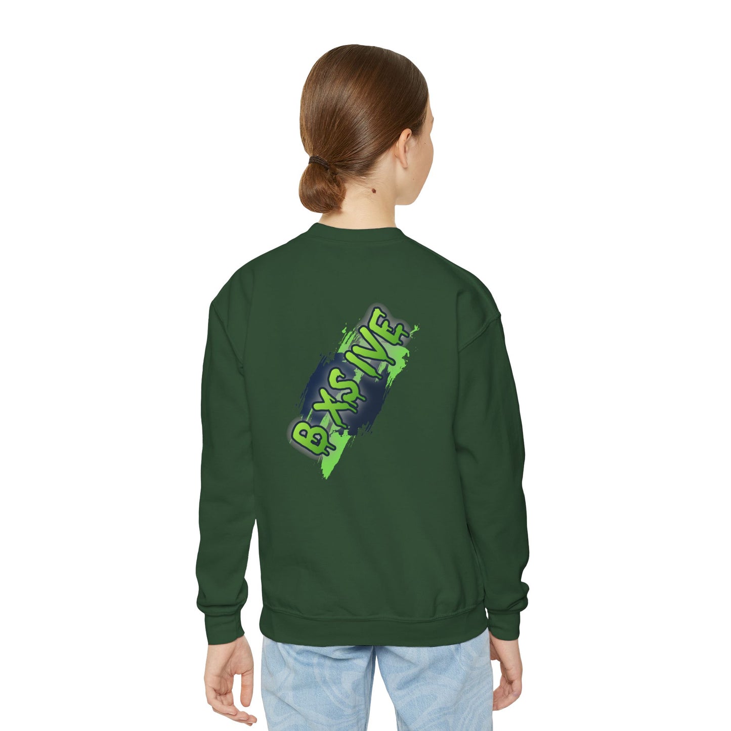 Youth Crewneck Sweatshirt with Bold Graphic Print