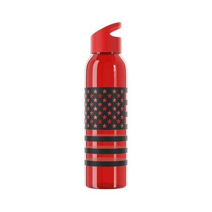 7 Colors: Patriotic Sky Water Bottle - Black and White American Flag Design