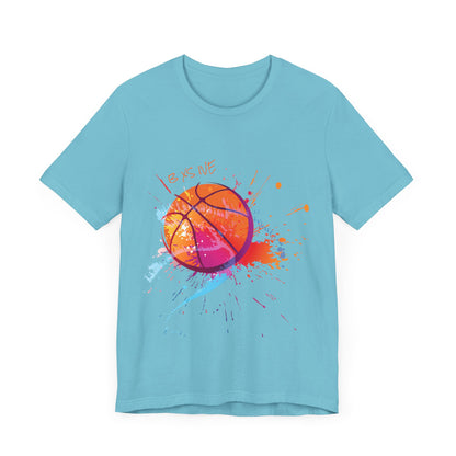 Vibrant Basketball Splash Unisex Jersey Tee