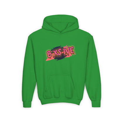 Youth Heavy Blend Hoodie - ‘B XS IVE’ Graphic Sweatshirt for Trendy Teens