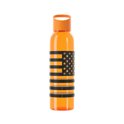 7 Colors: Patriotic Sky Water Bottle - Black and White American Flag Design