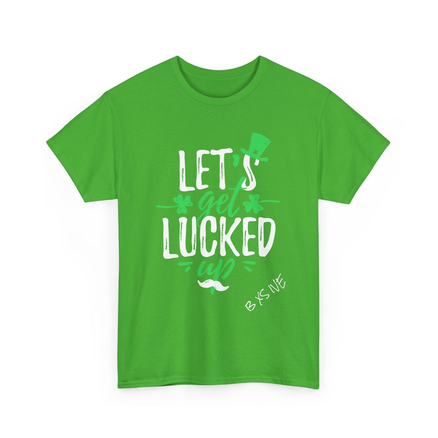 St. Patrick's Day Unisex Tee – "Let's Get Lucked Up" T-Shirt in Vibrant Green