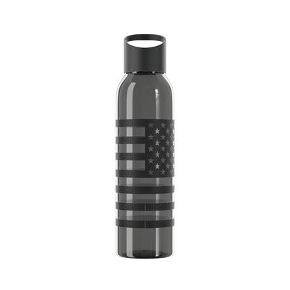 7 Colors: Patriotic Sky Water Bottle - Black and White American Flag Design