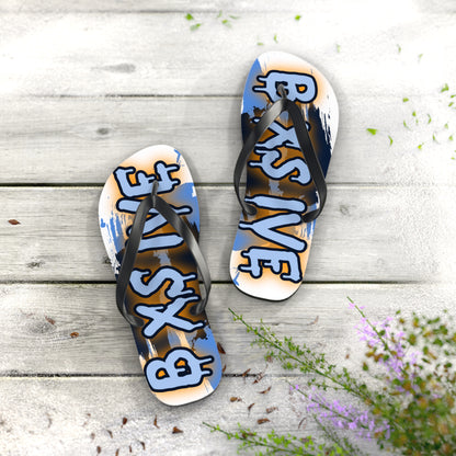 Stylish Graphic Flip Flops with Bold Design - Summer Beach Footwear