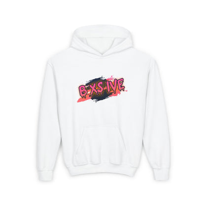 Youth Heavy Blend Hoodie - ‘B XS IVE’ Graphic Sweatshirt for Trendy Teens