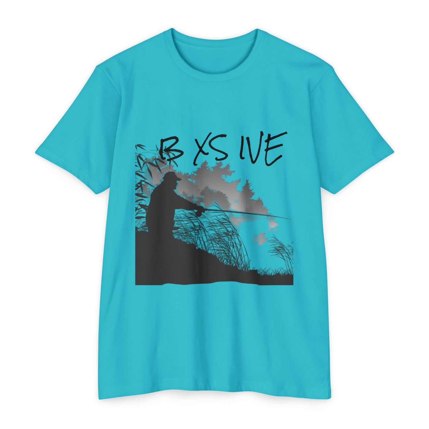 Fishing Silhouette Unisex CVC Jersey T-Shirt - Nature Lover Gift