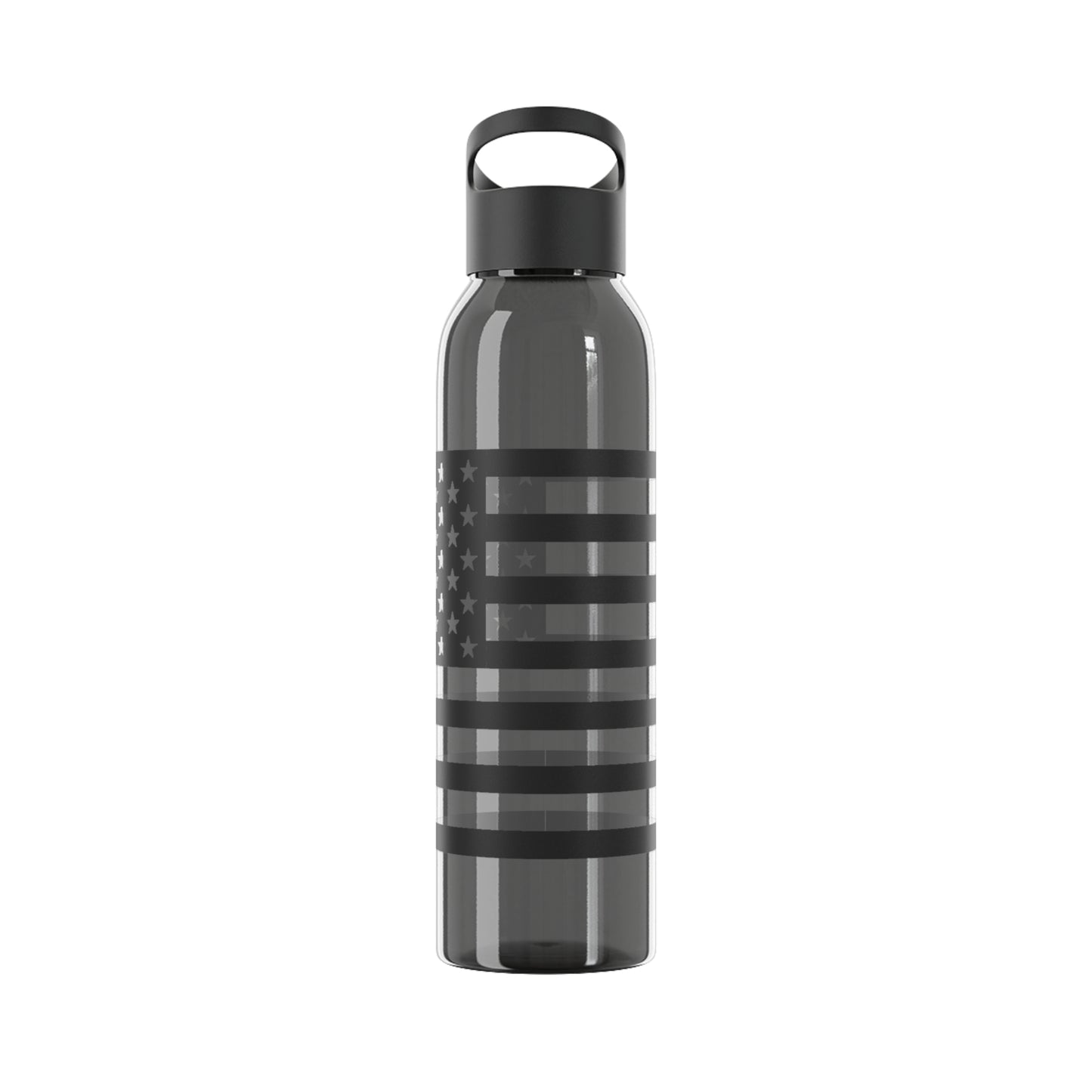 7 Colors: Patriotic Sky Water Bottle - Black and White American Flag Design