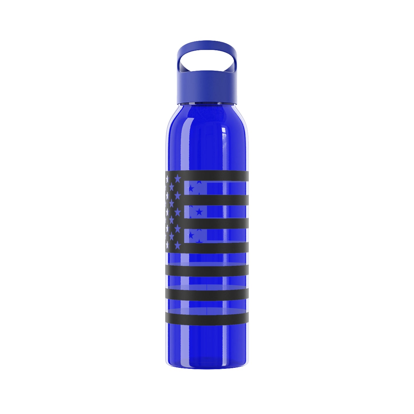 7 Colors: Patriotic Sky Water Bottle - Black and White American Flag Design