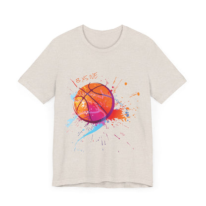 Vibrant Basketball Splash Unisex Jersey Tee