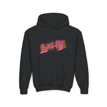 Youth Heavy Blend Hoodie - ‘B XS IVE’ Graphic Sweatshirt for Trendy Teens