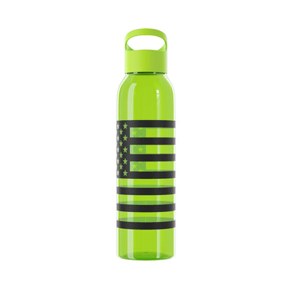 7 Colors: Patriotic Sky Water Bottle - Black and White American Flag Design