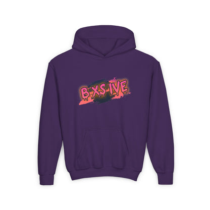 Youth Heavy Blend Hoodie - ‘B XS IVE’ Graphic Sweatshirt for Trendy Teens