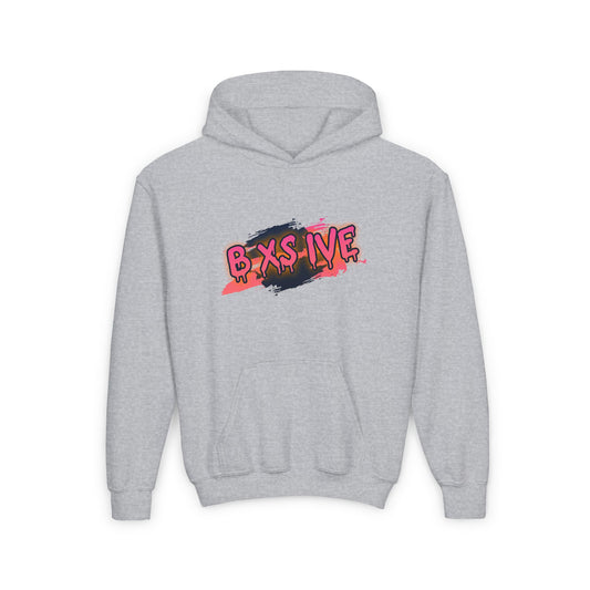 Youth Heavy Blend Hoodie - ‘B XS IVE’ Graphic Sweatshirt for Trendy Teens