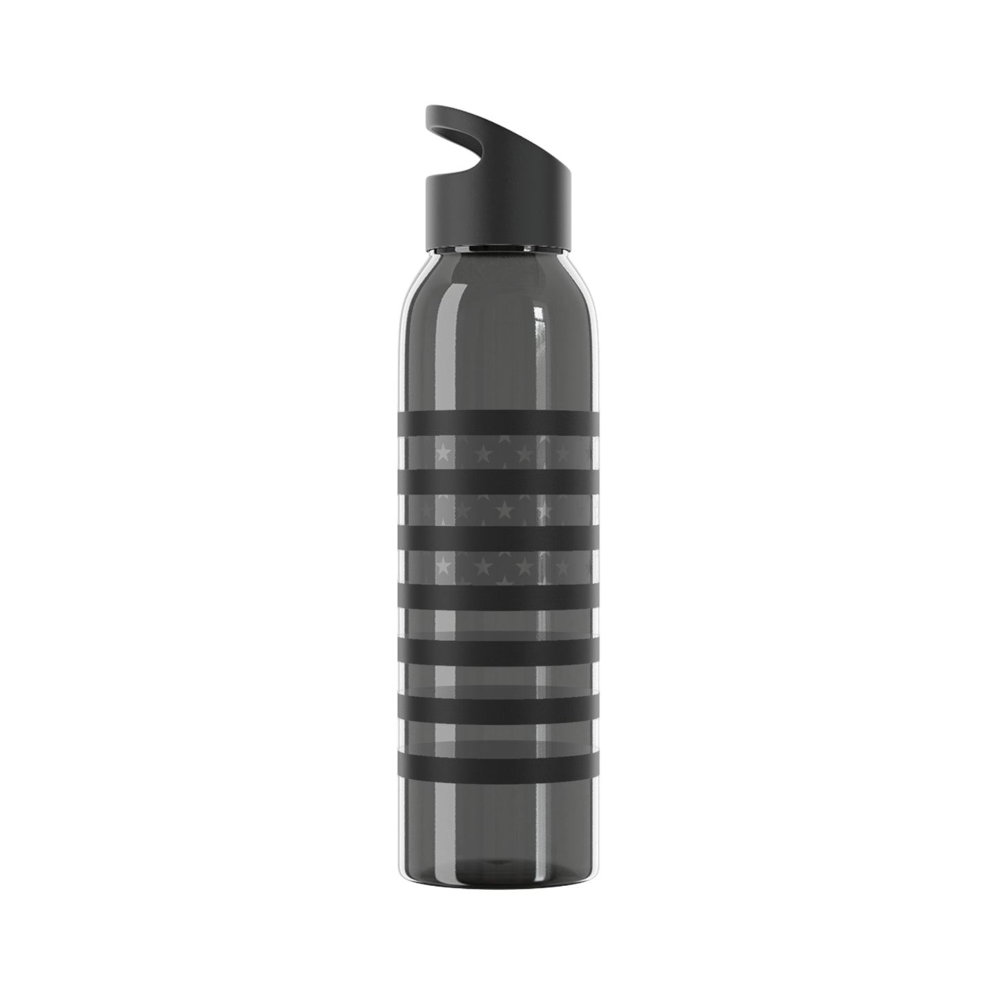 7 Colors: Patriotic Sky Water Bottle - Black and White American Flag Design