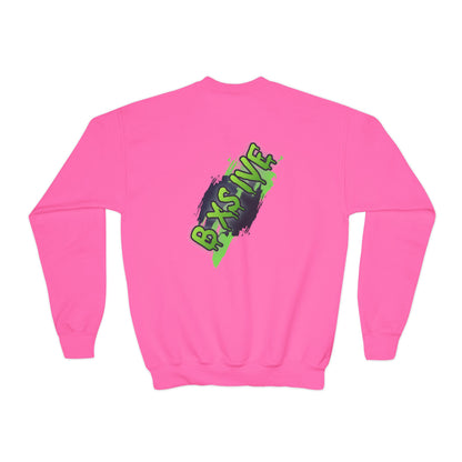 Youth Crewneck Sweatshirt with Bold Graphic Print