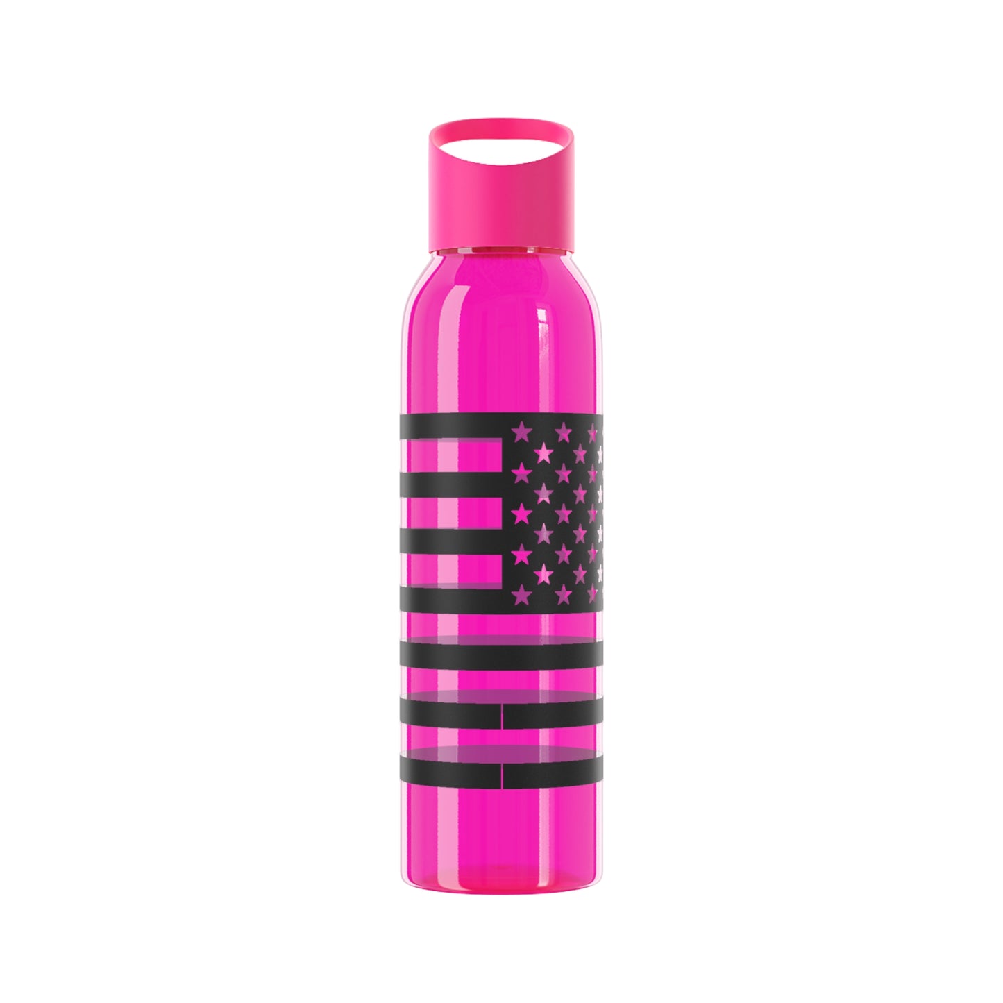 7 Colors: Patriotic Sky Water Bottle - Black and White American Flag Design