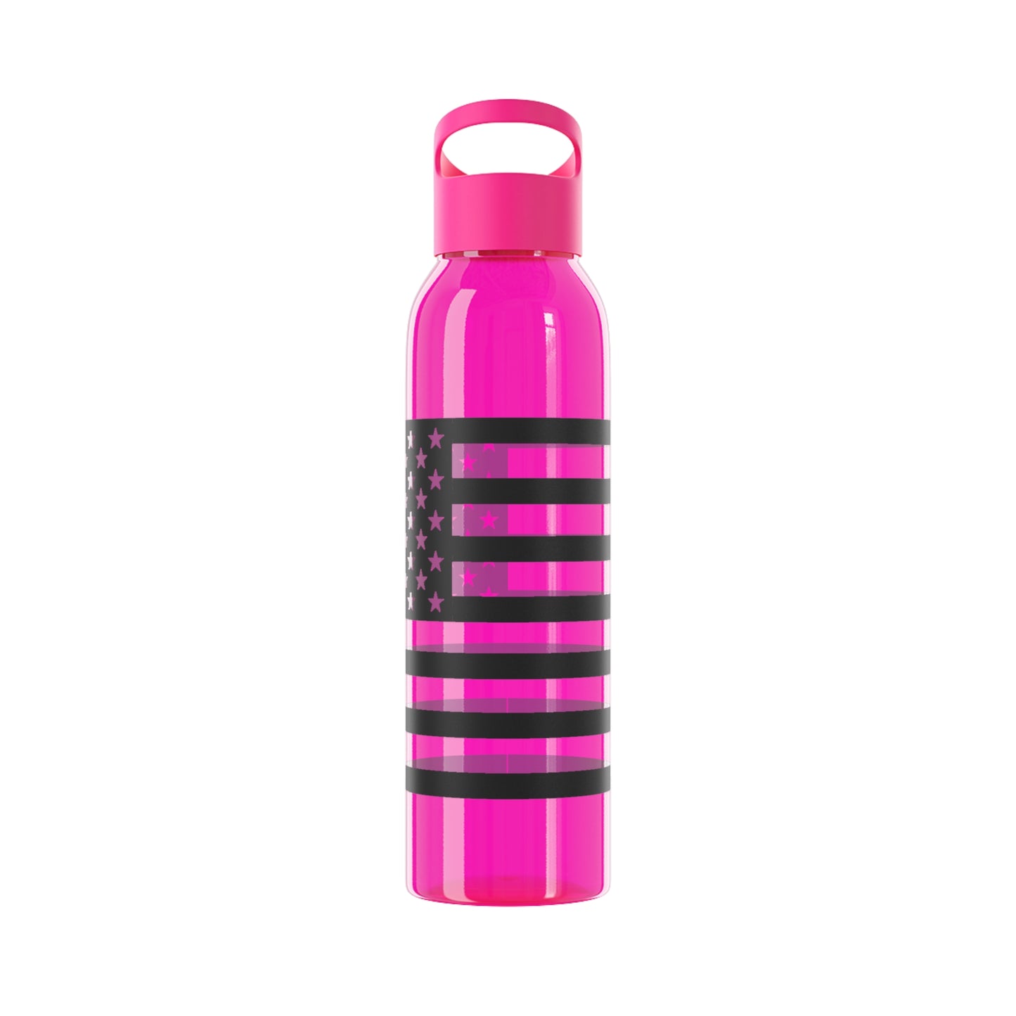 7 Colors: Patriotic Sky Water Bottle - Black and White American Flag Design