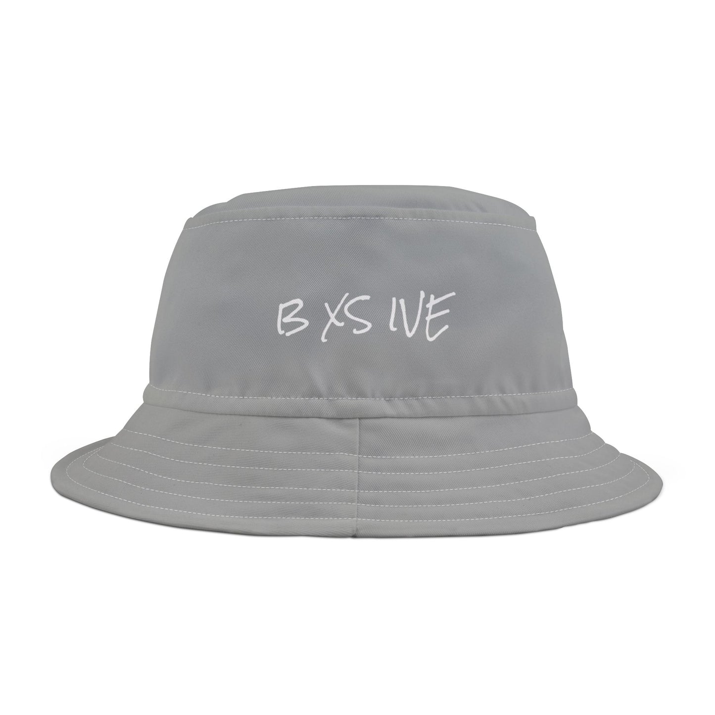 Stylish Bucket Hat - Casual Gray Design with Unique Text