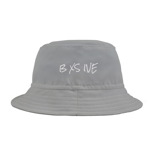 Stylish Bucket Hat - Casual Gray Design with Unique Text