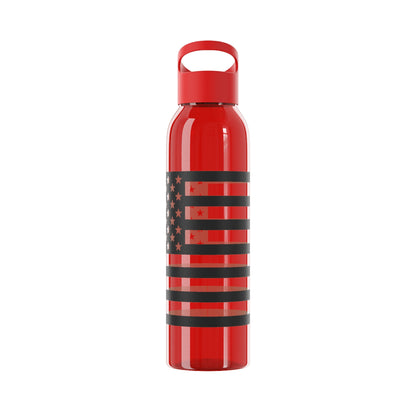 7 Colors: Patriotic Sky Water Bottle - Black and White American Flag Design