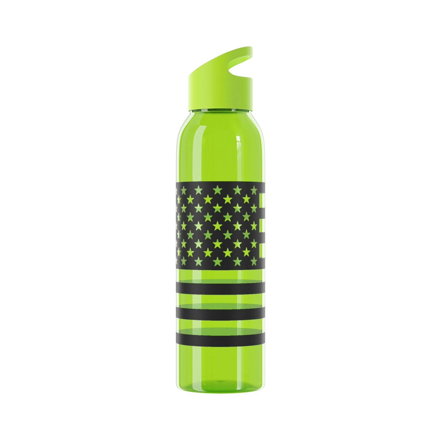 7 Colors: Patriotic Sky Water Bottle - Black and White American Flag Design