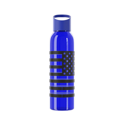 7 Colors: Patriotic Sky Water Bottle - Black and White American Flag Design