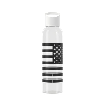 7 Colors: Patriotic Sky Water Bottle - Black and White American Flag Design