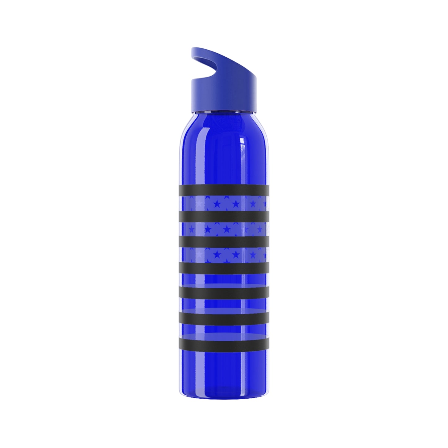 7 Colors: Patriotic Sky Water Bottle - Black and White American Flag Design