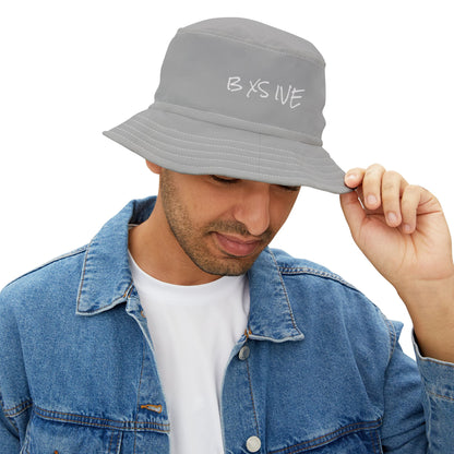 Stylish Bucket Hat - Casual Gray Design with Unique Text