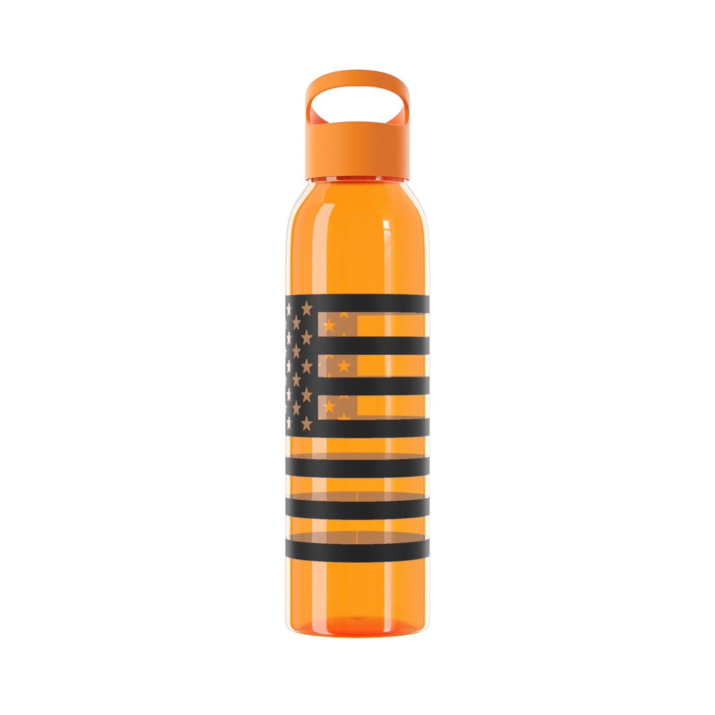 7 Colors: Patriotic Sky Water Bottle - Black and White American Flag Design