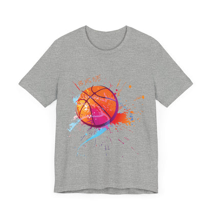 Vibrant Basketball Splash Unisex Jersey Tee