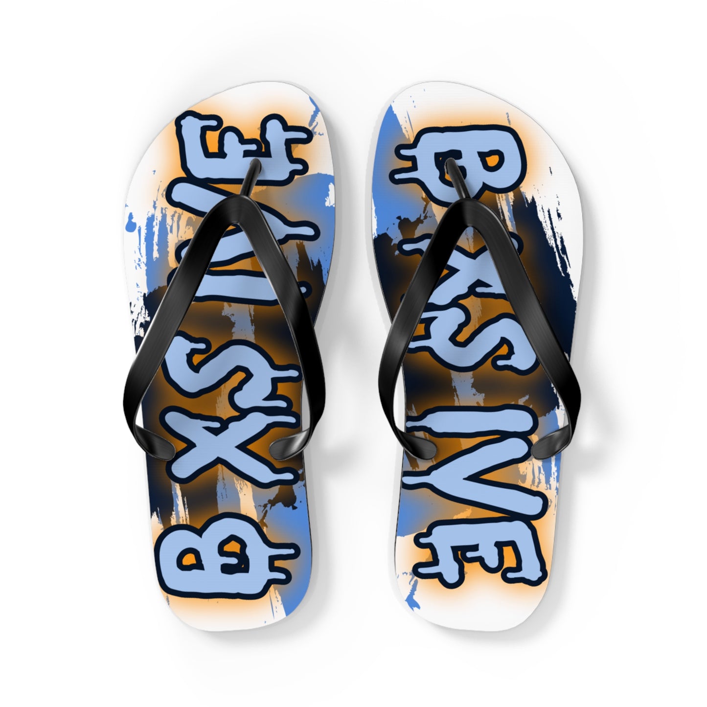 Stylish Graphic Flip Flops with Bold Design - Summer Beach Footwear