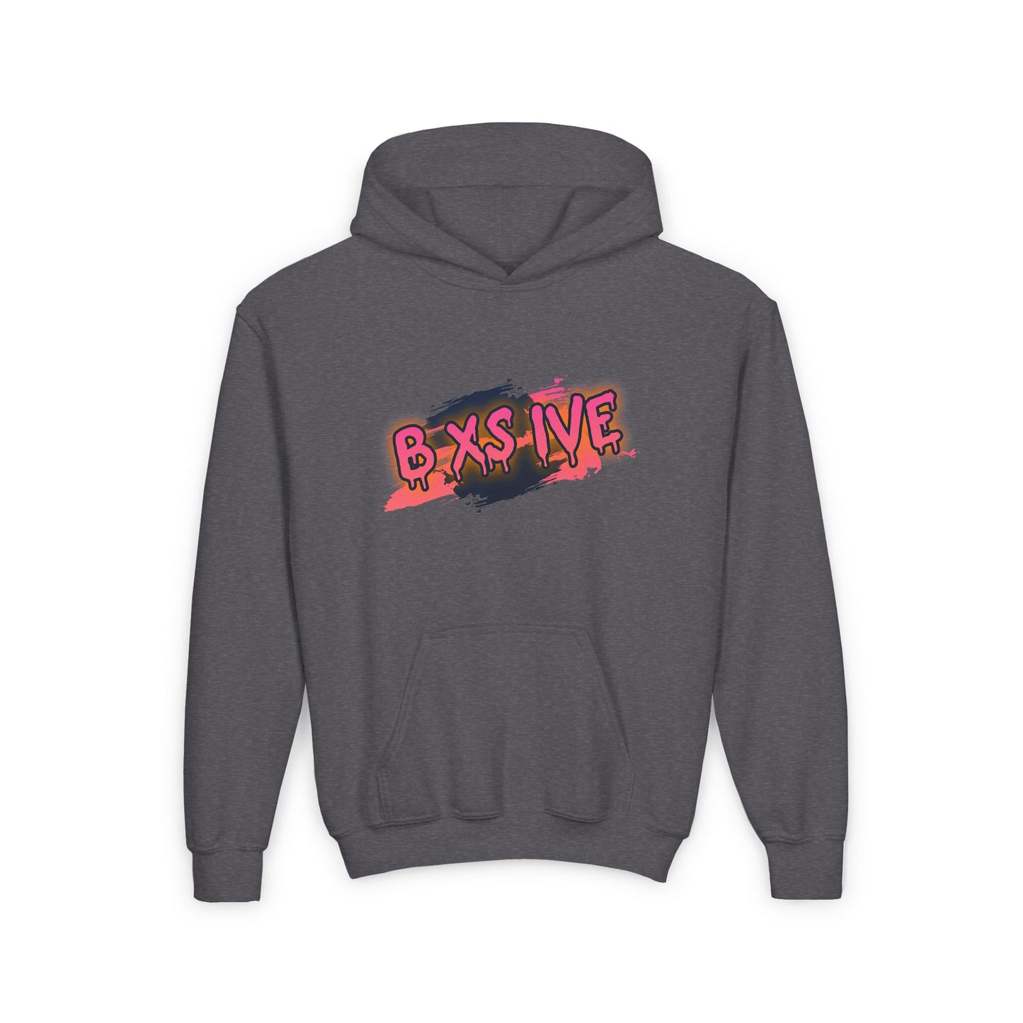 Youth Heavy Blend Hoodie - ‘B XS IVE’ Graphic Sweatshirt for Trendy Teens