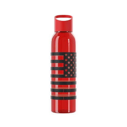 7 Colors: Patriotic Sky Water Bottle - Black and White American Flag Design